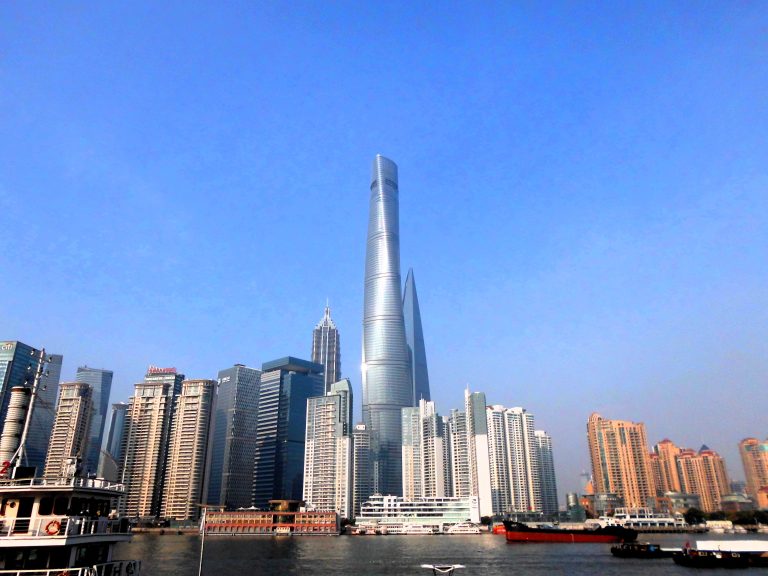 First glimpse of the iconic Lujiazui skyline, Shanghai