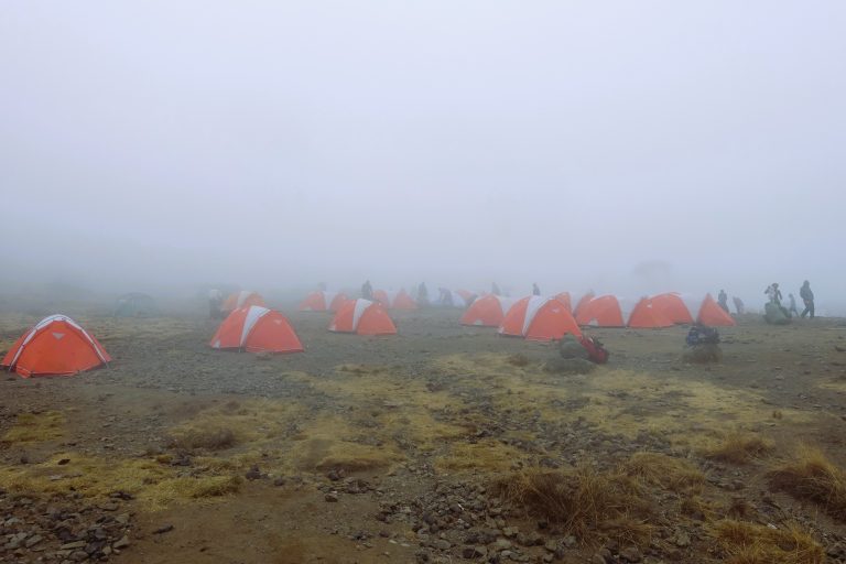 A typical tent camp - there's up to 1000 people on the mountain at any one time.