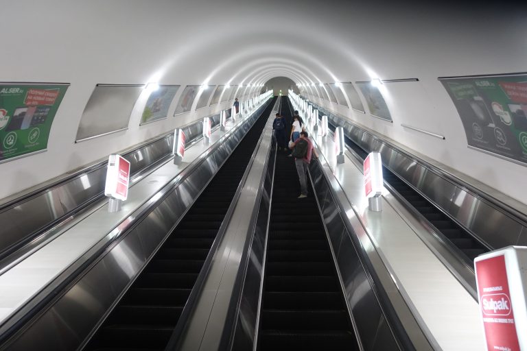 As in Russia, the metro is way *way* underground here...