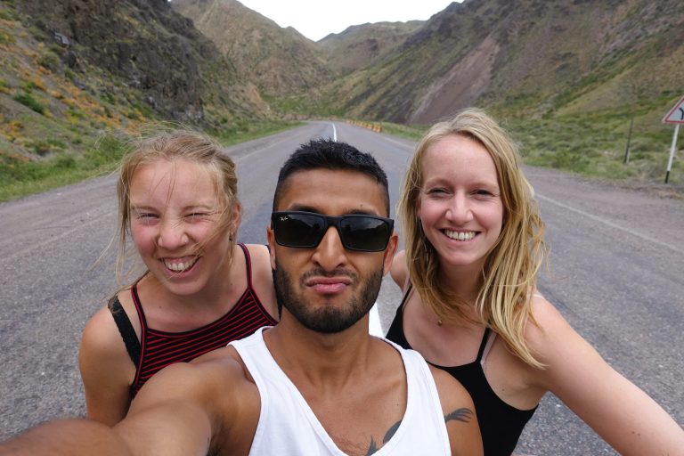 Brown Brit and two Dutch girls stranded on a Kazakh road and loving it. Not a sentence you hear too often.