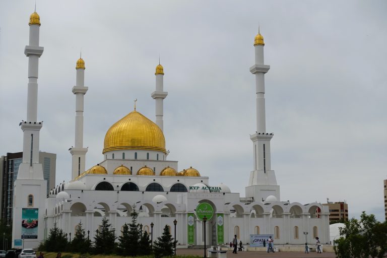 Nur-Astana Mosque; the third largest in Central Asia. Took me ages to figure out where the entrance was - at one point I thought it was closed (a mosque!!!), and only walked past the main entrance when I decided to abandon ship and head elsewhere. People were very friendly. I was in my usual vest + shorts combo, but they let me go inside anyway (although I had to wear the full-body cloaks that had been set aside for the women, which caused much sniggering).
