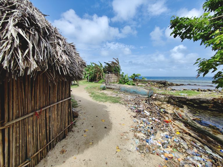 Our day trip began with a visit to one of the principal indigenous villages. Sadly, there's a flipside to all the natural beauty, as visible here.