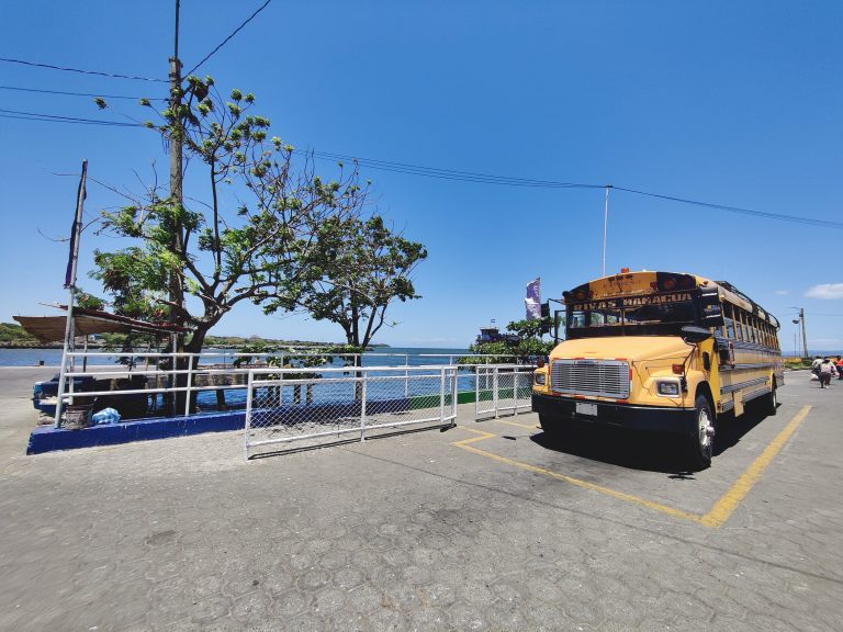 Back on the mainland in San Jorge, where this chicken bus promised to take us directly to Managua. It took like, an hour to actually move, but we got there by mid-afternoon. We had to then find a connecting colectivo to León, which was made considerably easier by the fact that we'd befriended a Spanish-speaking American who was heading not just in the same direction, but to the exact same hostel!