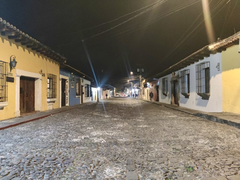 Antigua's streets were actually heaving with activity at this point due to the Semana Santa processions which take place every Sunday during Lent. The entire historical centre is cordoned off, and different streets are blocked off at different times depending on where the procession's meandering. This one, obviously, wasn't in the procession's path at that point!