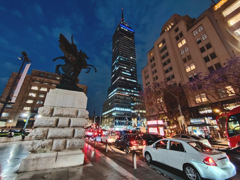 The Torre Latinoamericana, once the tallest building in the city and arguably still its most iconic skyscraper.
