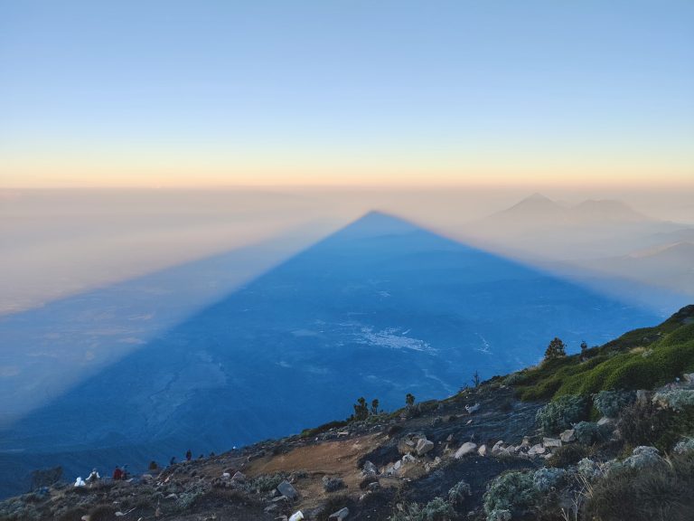 After the sun had fully risen, it was a race to get off the mountain ahead of all the (many, many) other tour groups heading in exactly the same direction. Traffic jams galore. Luckily, there's some cool scenes to keep you entertained like this awesome volcanic shadow over the surrounding landscape.