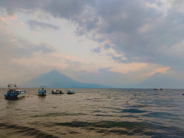 From Acatenango I endured a rough af journey to Lake Atitlán (referenced on the corresponding blog post). I very nearly skipped Atitlán completely due to time/budget constraints, but so many people had raved about it, and when I discovered that my Acatenango tour operator offered a direct shuttle over to Panajachel - the lake's biggest town and main transport hub - it felt like a sign from up above. Sadly, the Acatenango shuttle was a non-starter, and my time at the lake was mostly a very cloudy one, thereby dampening the visuals. There's an iconic image of volcanoes flanking the serene lake which you can kinda sorta make out here but not really. Meh.
