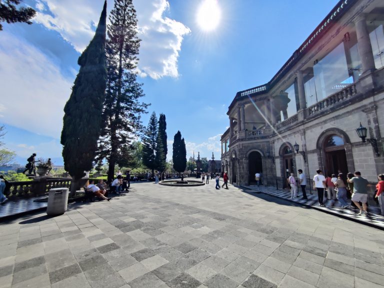 Outside Chapultepec Castle. It was a LOT busier than it looks here.