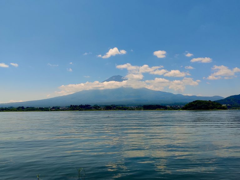 Fuji from a different vantage point elsewhere by the lakeside. It's noticeable how tourists often congregate en masse in particular spots - if you're willing to walk around a little away from where they are, you get scenes like this all to yourself. 