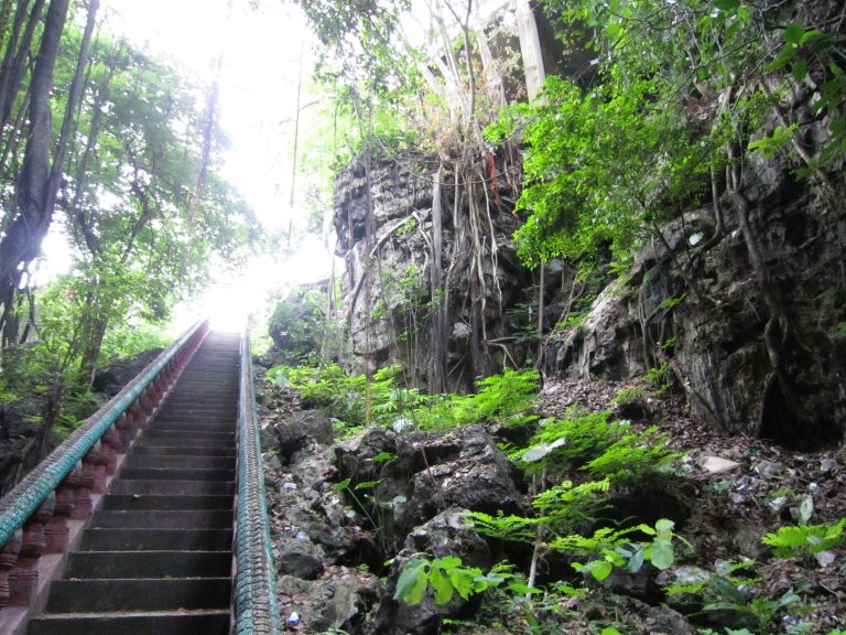 IIRC there are caves in this mountain where the Khmer Rouge used to dump corpses. This may have been what we were exploring at the time.