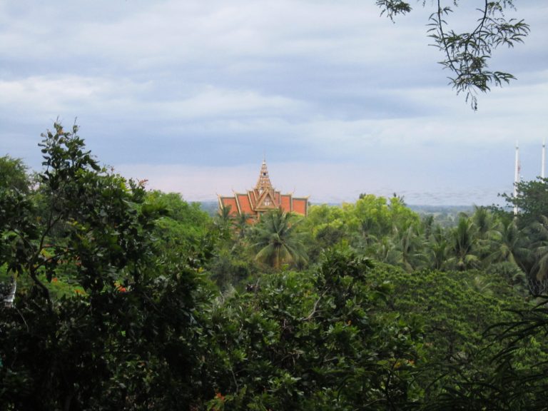And Wat Sampeau viewed from a distance.