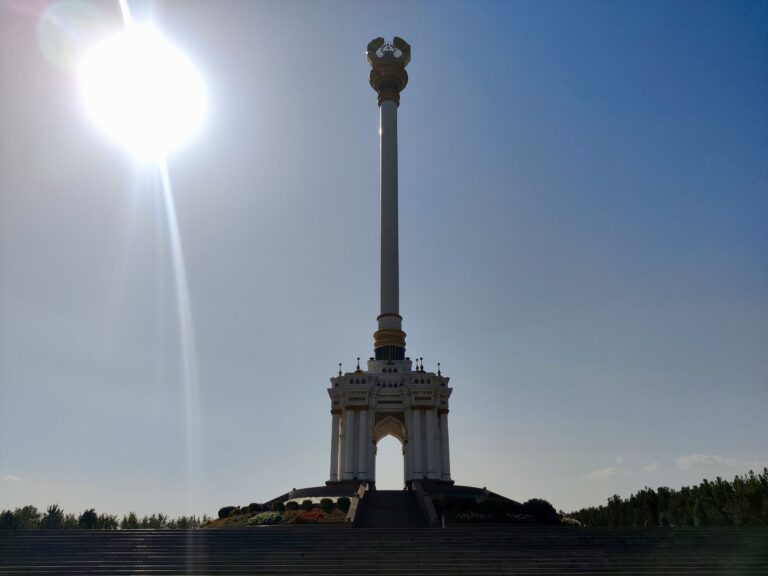 Tajikistan's Independence Monument. Fairly self-explanatory. There's also an Independence Tower a 30-min walk away I think, but the grounds were all closed due to their preparing for their imminent indy day parade... (scroll to Khorog pics to see a glimpse of it on a TV screen).