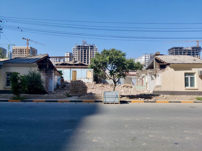 Something about that tree struck me. Adding a poignant note to a scene bifurcated by ruins and construction, by habitation and dearth.