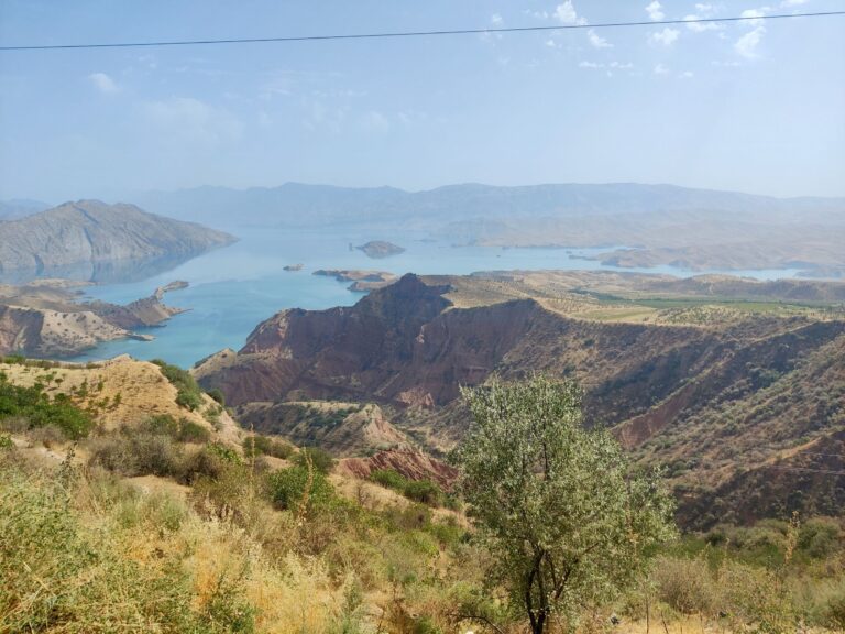 Day one was a fairly straightforward, uneventful drive. The highlight was probably this photo stop at Nurek Reservoir, the largest in the country.