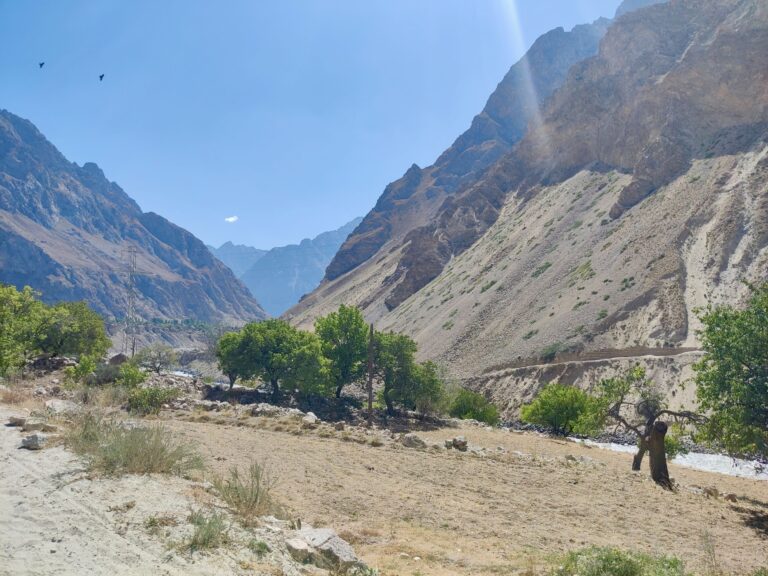 After breakfast it was time to hit the road again the next day, winding along the highway with Afghanistan constantly visible on the other side.