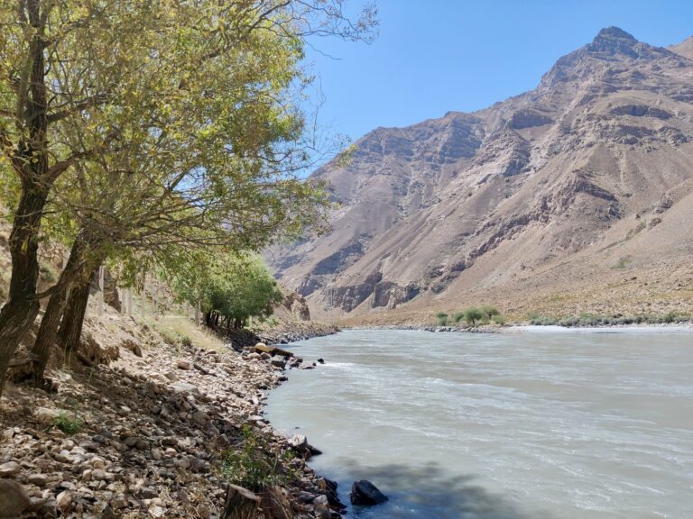 The fencing along the border is an ongoing process, and where there are gaps and there are no military personnel in sight, there is an opportunity to get right down to the Panj, so that it's only water that separates you from Afghanistan...