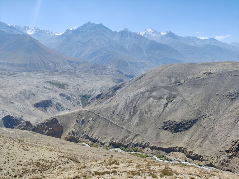 Not sure these pics adequately convey just how high up we were round here, and how steep the drop to our sides felt. I think this was the Khargush Pass which is 4344m above sea level.